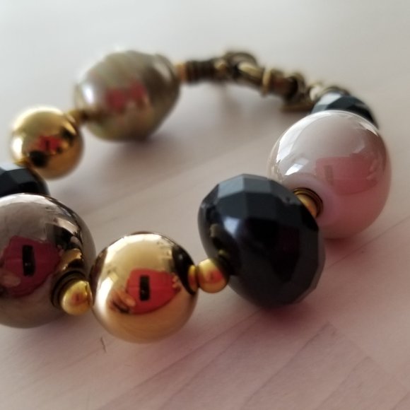 Majorca Pearl, Swarovski Crystal, and Greek Ceramic Bead Bracelet - Picture 4 of 6